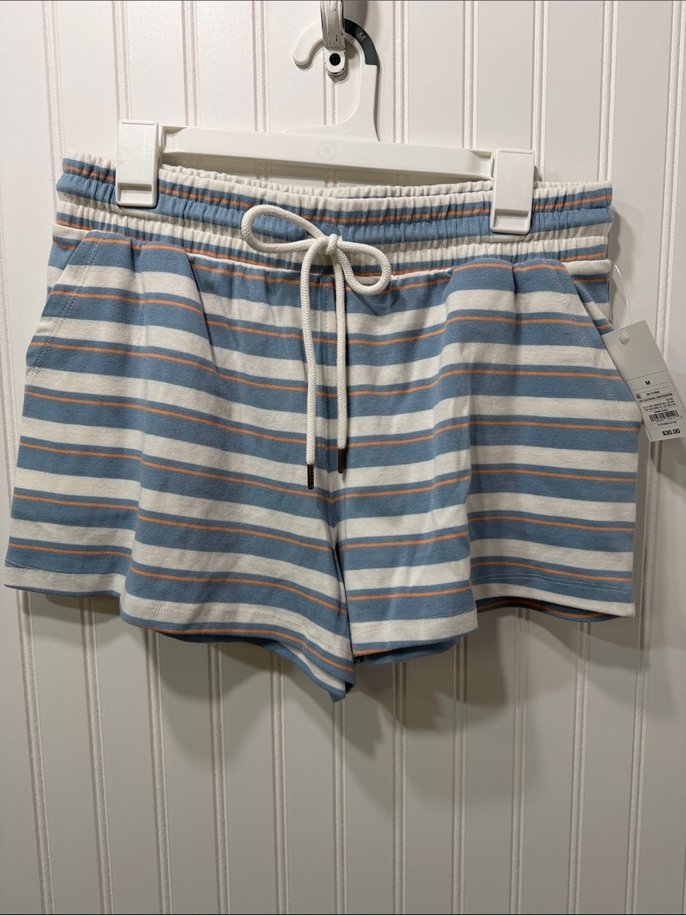 Parke by Target Women's Striped Drawstring Shorts - Blue/White